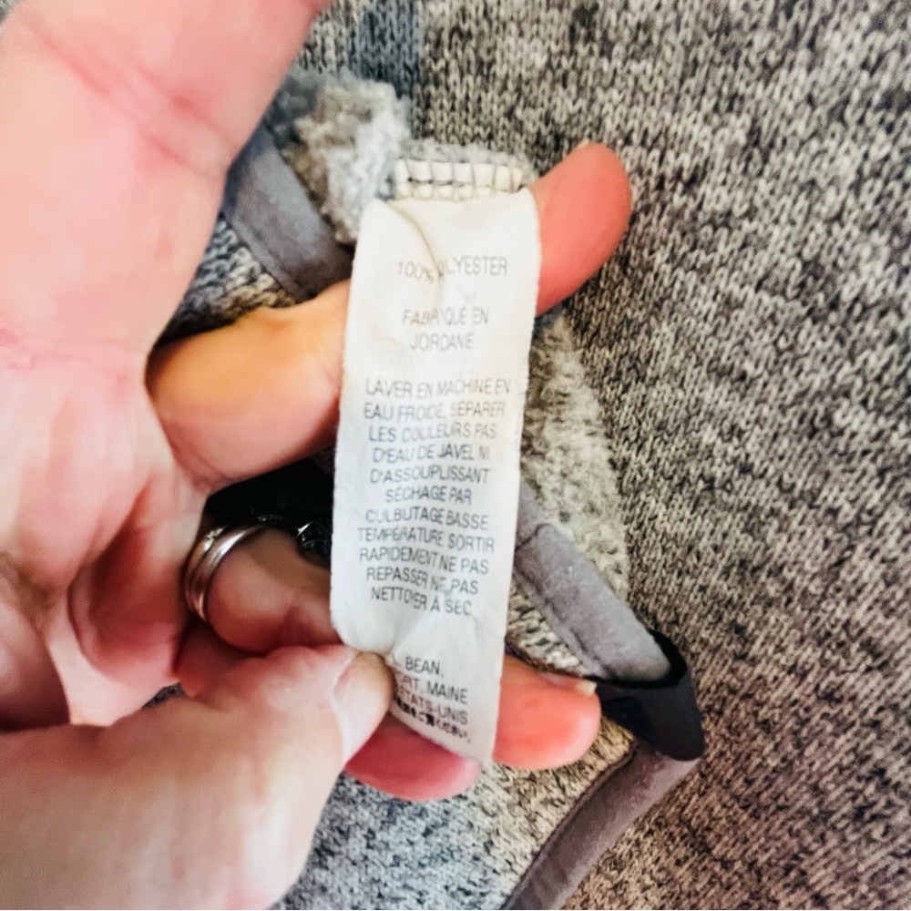 L.L. Bean Women’s Heather Gray Fleece 1/4 Zip Pullover Medium - Picture 9 of 9